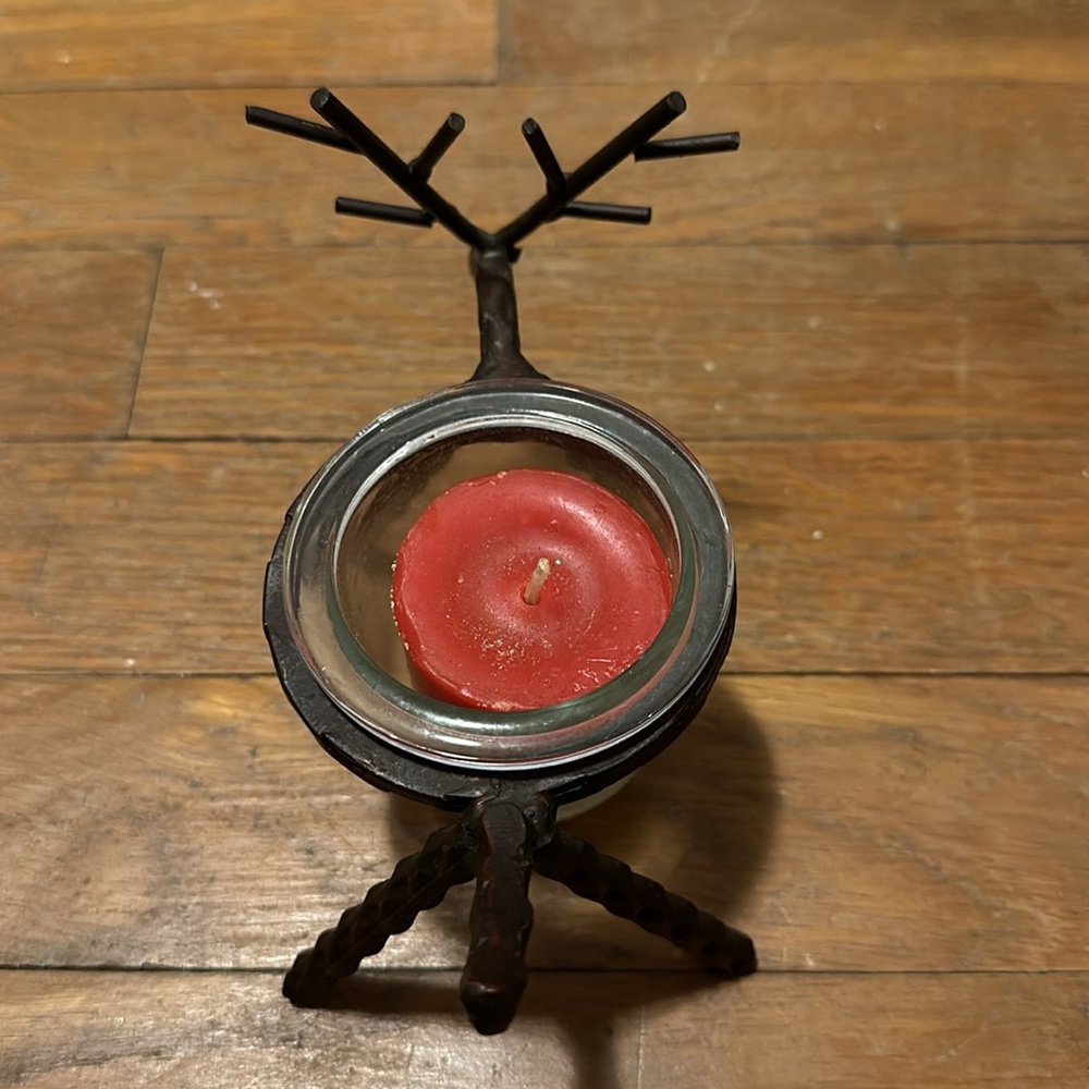 Metal Reindeer Votive Holder - Picture 2 of 3